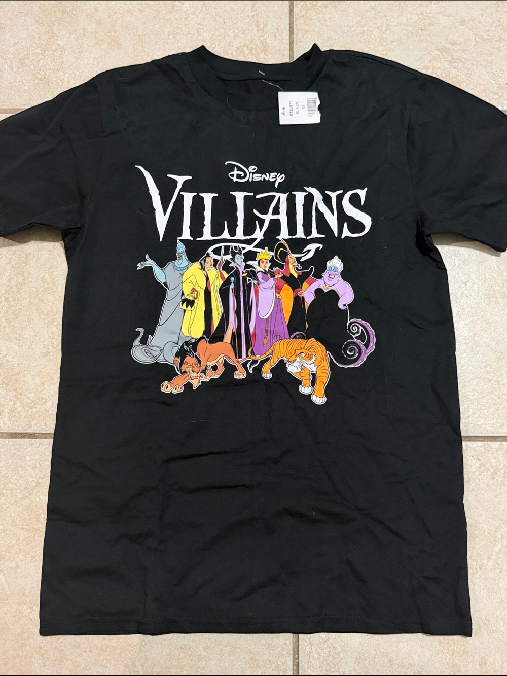 Disney Black Villains Graphic Tee with Colorful Characters